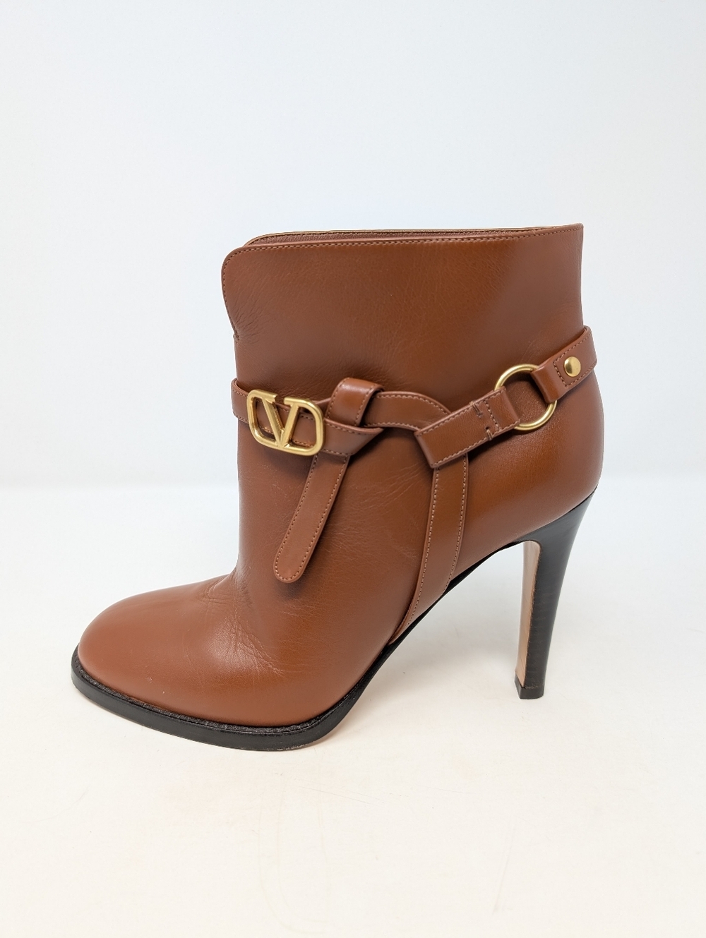 Valentino Garavani VLogo Brown Ankle Boots booties Size 37 - Picture 6 of 12
